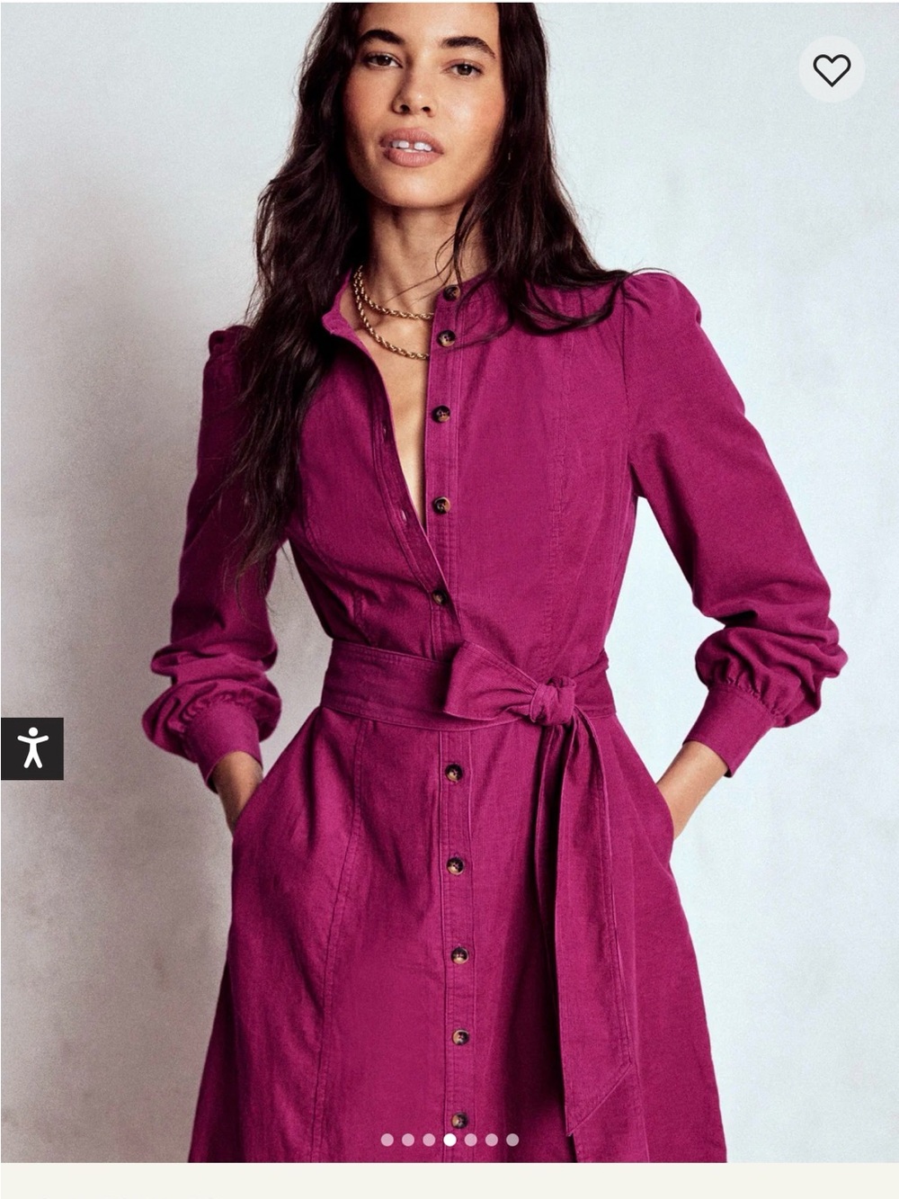 NWT! Boden Bre Cord Short Dress Rich Magenta Size 4R - Picture 4 of 7